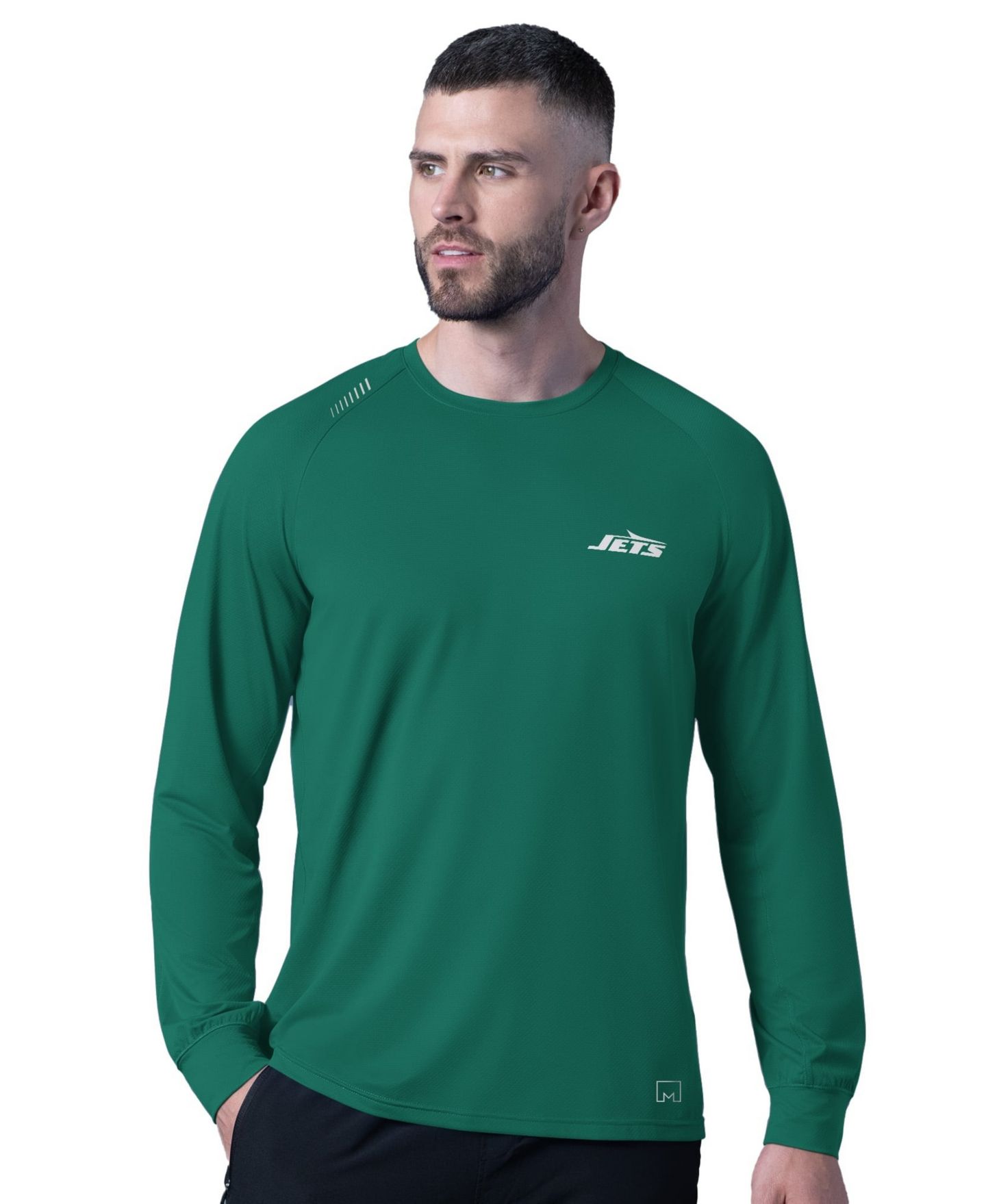Мужская футболка MSX by Michael Strahan Green New York Jets Forward Long-Sleeve — фото 1
