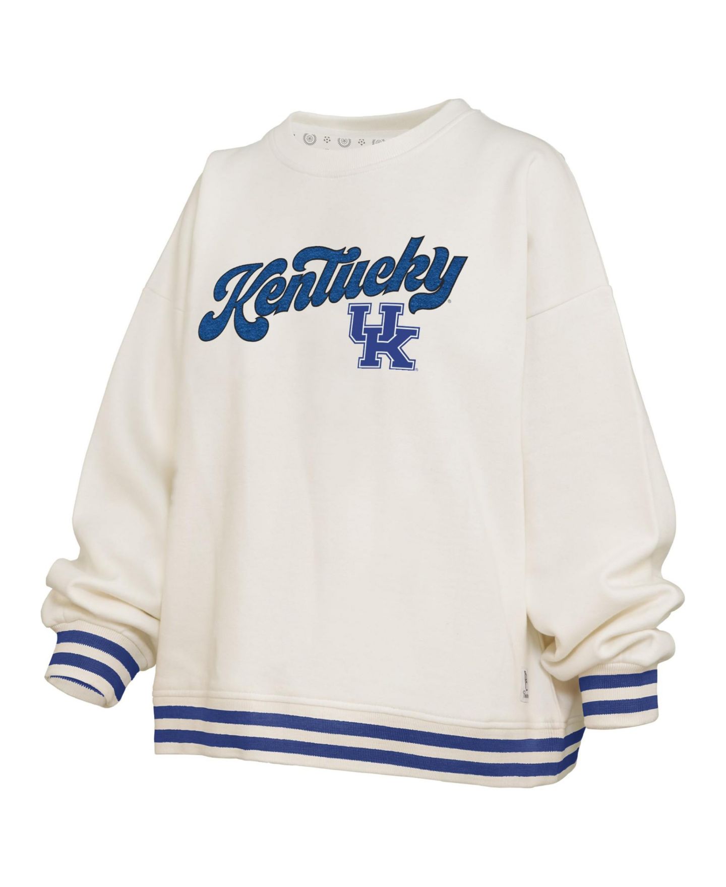 Женская толстовка Pressbox Cream Kentucky Wildcats Bonanza Chenille Ribbed — фото 2