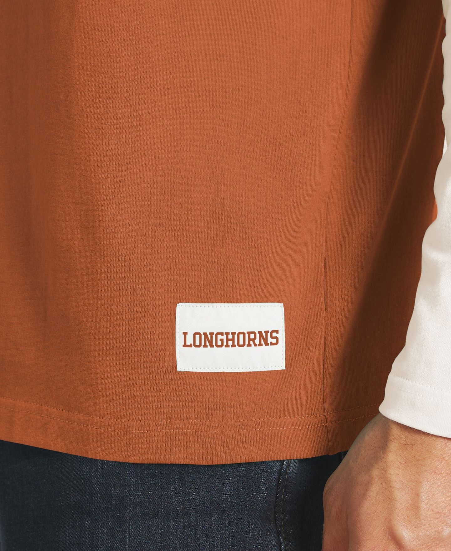 Мужская футболка Darius Rucker Collection By Fanatics Texas Orange/White Texas Longhorns Henley Long-Sleeve — фото 5