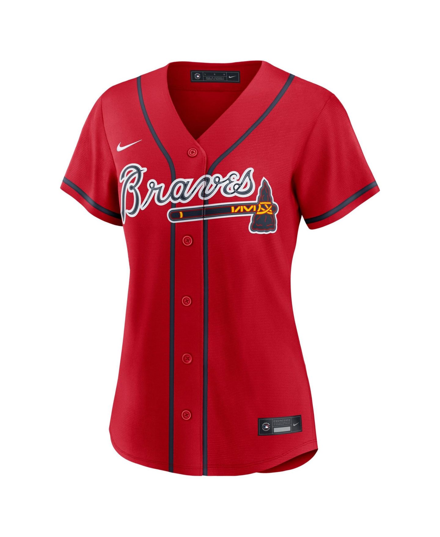Женский топ Nike Red Atlanta Braves Alternate Replica Jersey — фото 2
