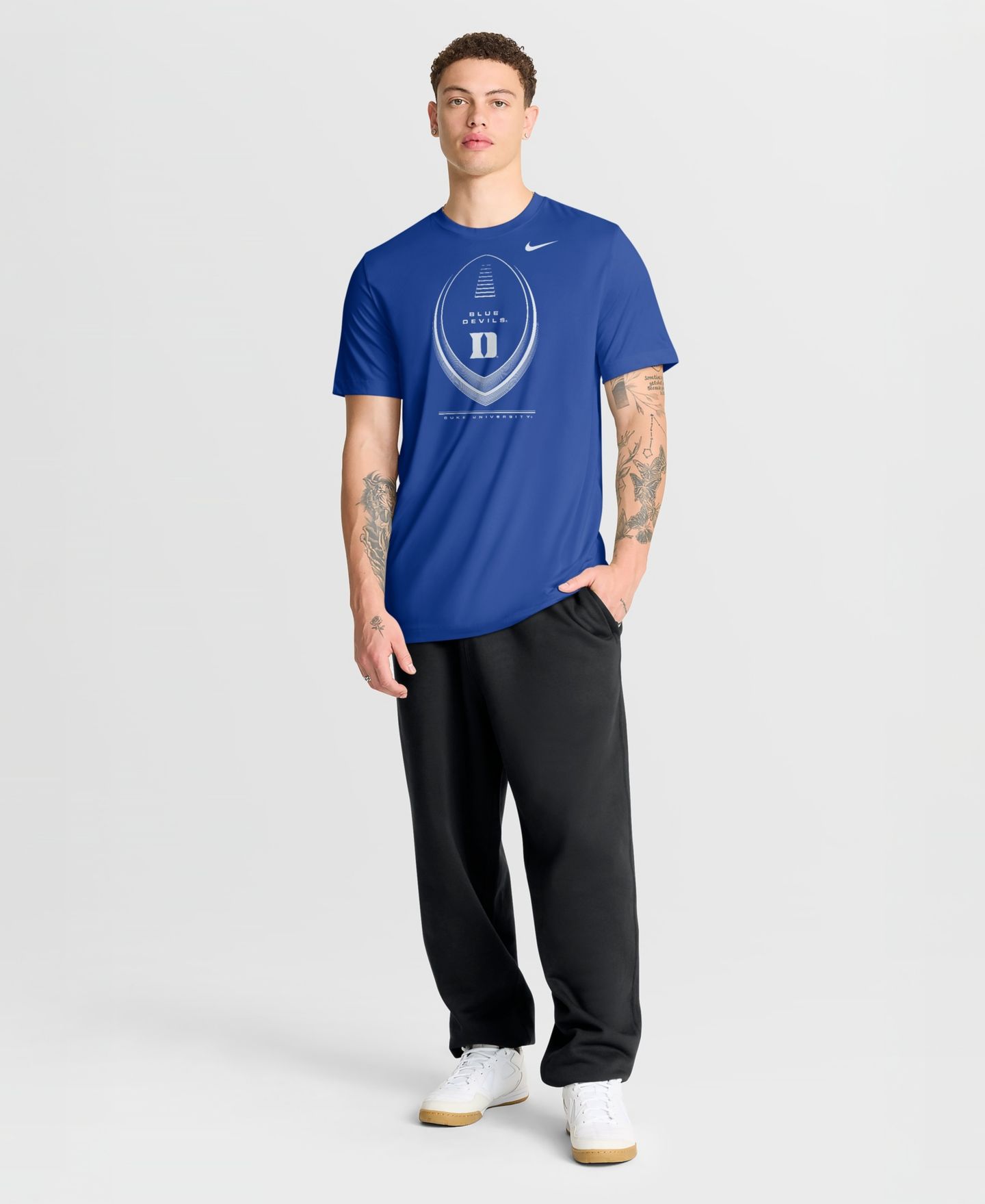 Мужская футболка Nike Royal Duke Blue Devils Primetime Legend Football Icon Dri-FIT — фото 3