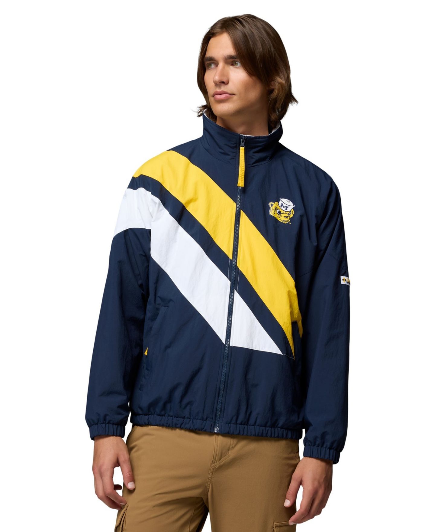Мужская куртка Columbia Navy Michigan Wolverines Reventure Full-Zip Windbreaker Omni-Shield — фото 4