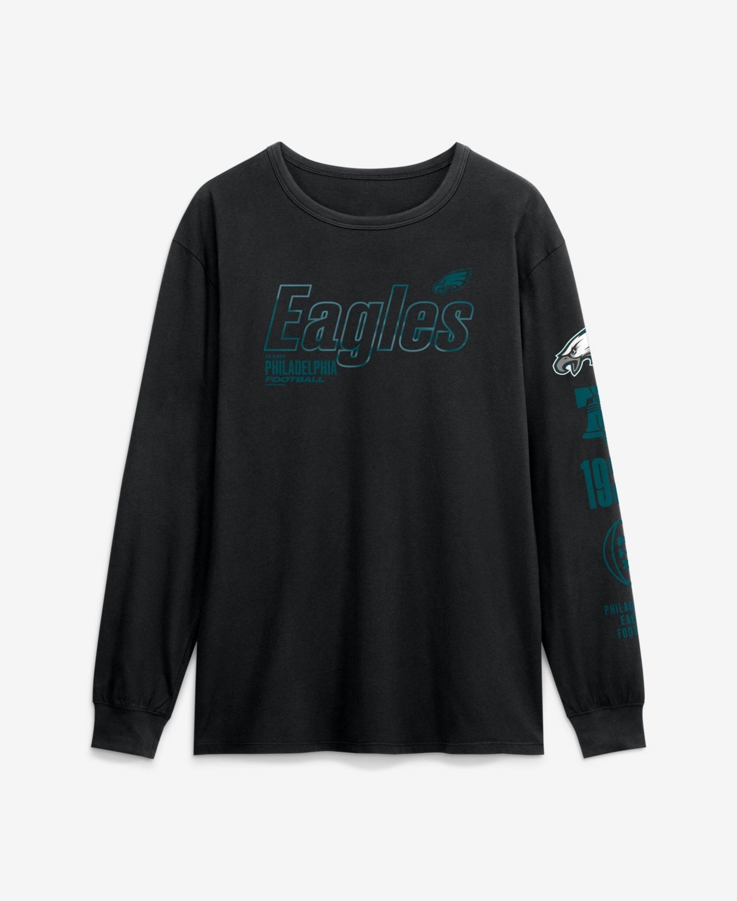 Мужская футболка Fanatics Black Philadelphia Eagles Checkdown Pass Long-Sleeve — фото 1