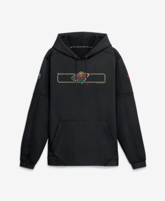 Men's Black Minnesota Wild Authentic Pro Rink Fleece Pullover Hoodie