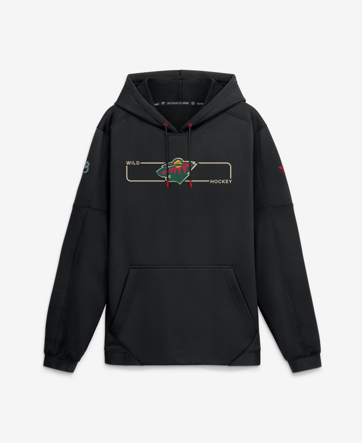 Fanatics Men's Black Minnesota Wild Authentic Pro Rink Fleece Pullover Hoodie - Black