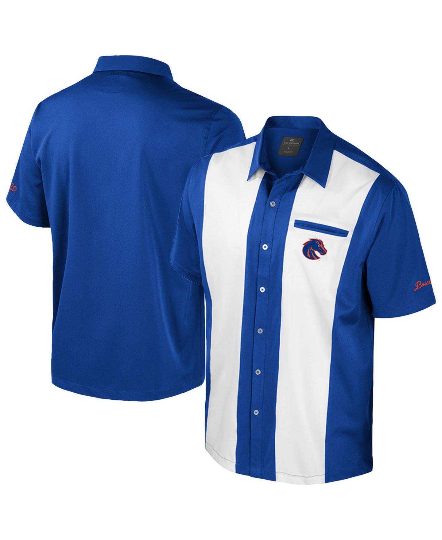 Мужская рубашка Colosseum Royal Boise State Broncos Strike Bowling Button-Up — фото 1