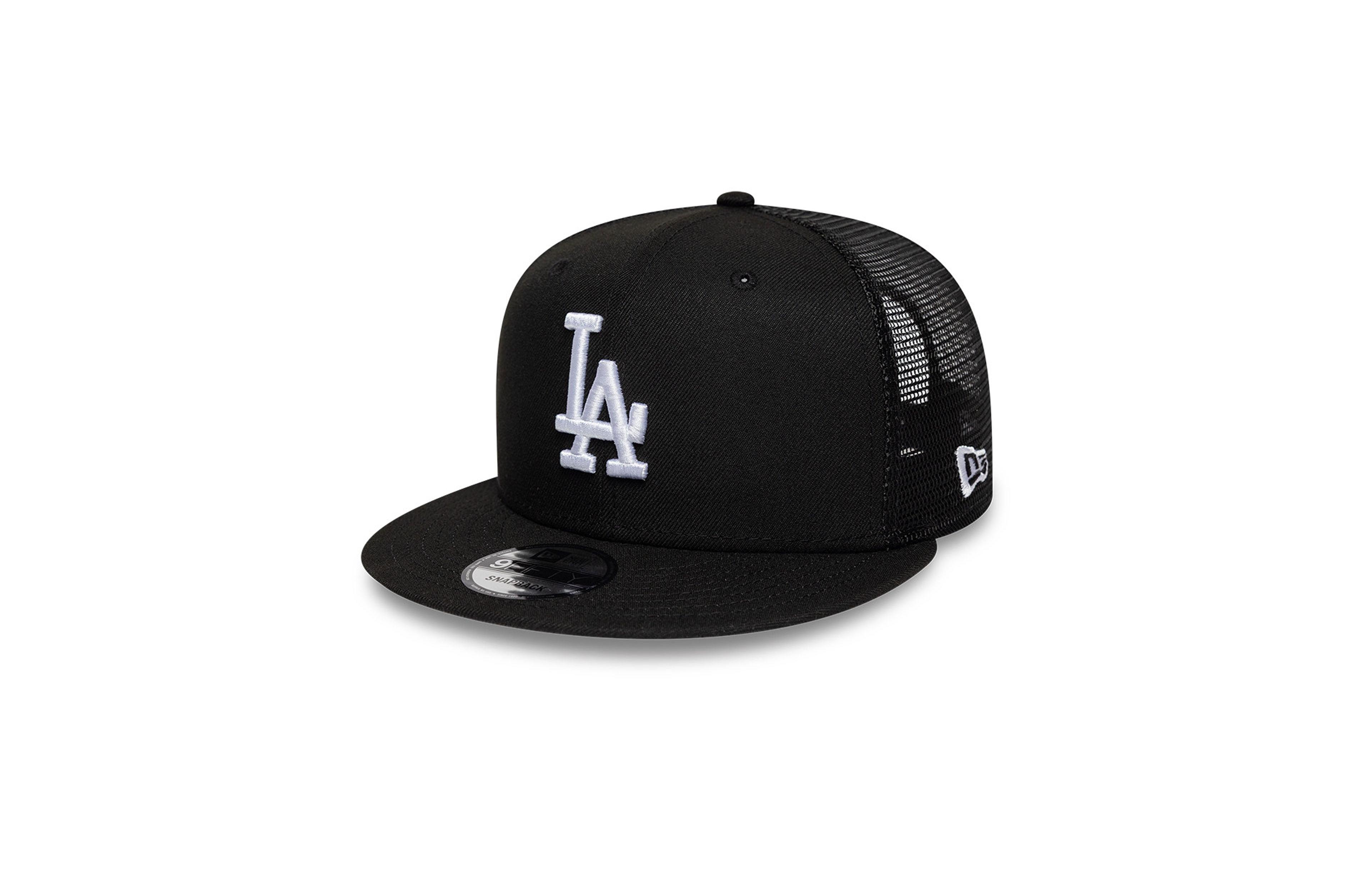 New Era Men's Black Los Angeles Dodgers 9FIFTY Adjustable Trucker Hat