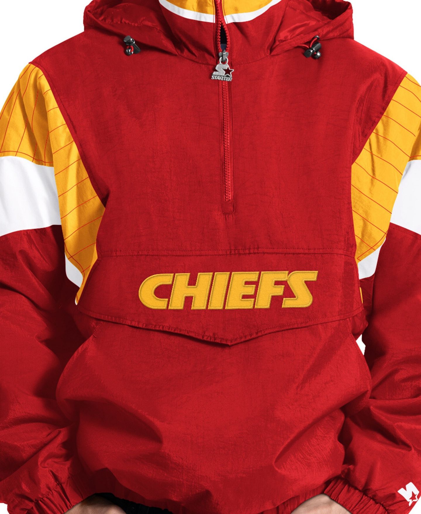 Мужская куртка Starter Red Kansas City Chiefs The Throwback Half-Zip Hooded — фото 4
