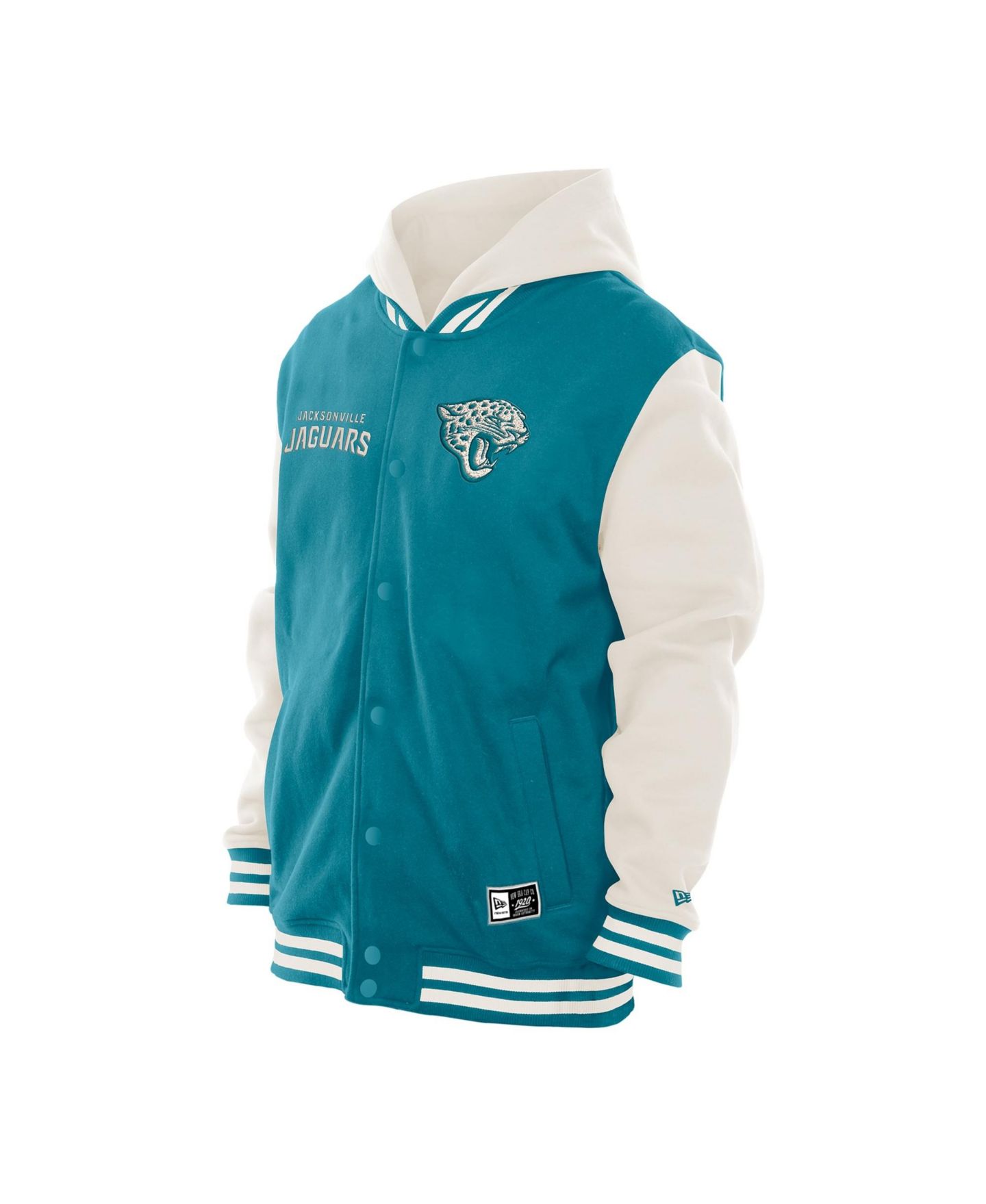 Мужская куртка New Era Teal/Cream Jacksonville Jaguars Full-Snap Fleece Hooded — фото 3
