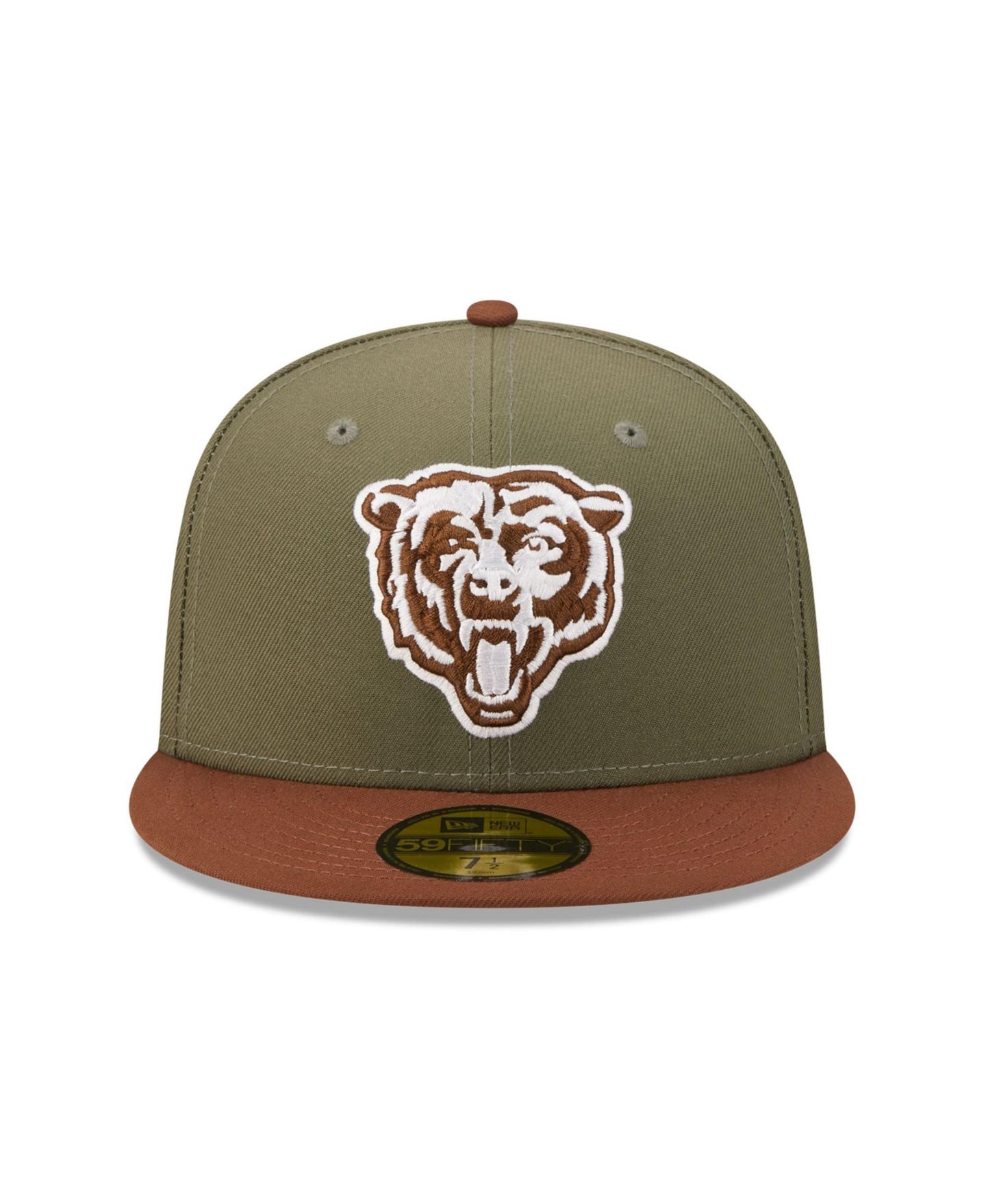 Мужские головные уборы New Era Olive/Brown Chicago Bears Color Pack 59FIFTY Fitted Hat — фото 2