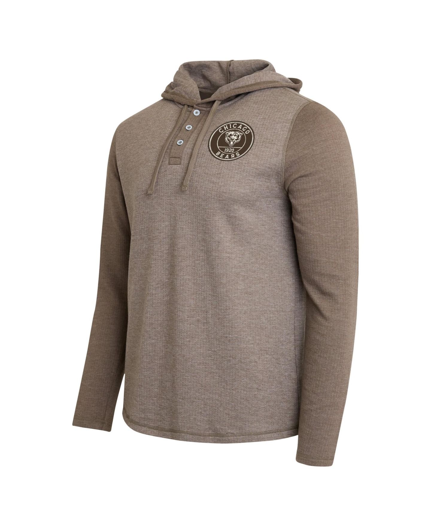 Мужская футболка Darius Rucker Collection By Fanatics Tan/Brown Chicago Bears Knit Hooded Henley Long-Sleeve — фото 3