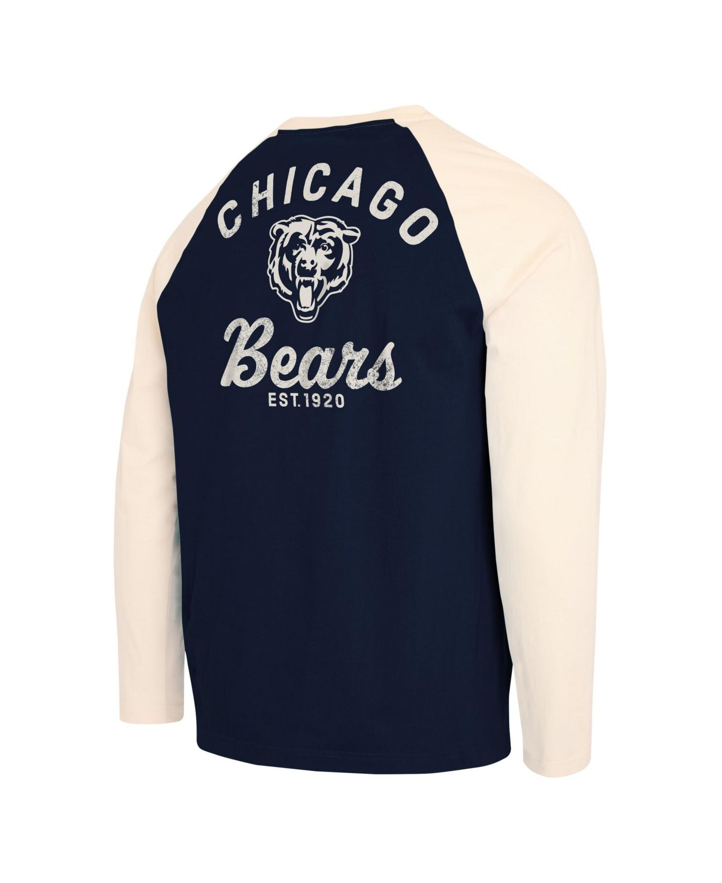 Мужская футболка Darius Rucker Collection By Fanatics Navy/Cream Chicago Bears Henley Long-Sleeve — фото 4
