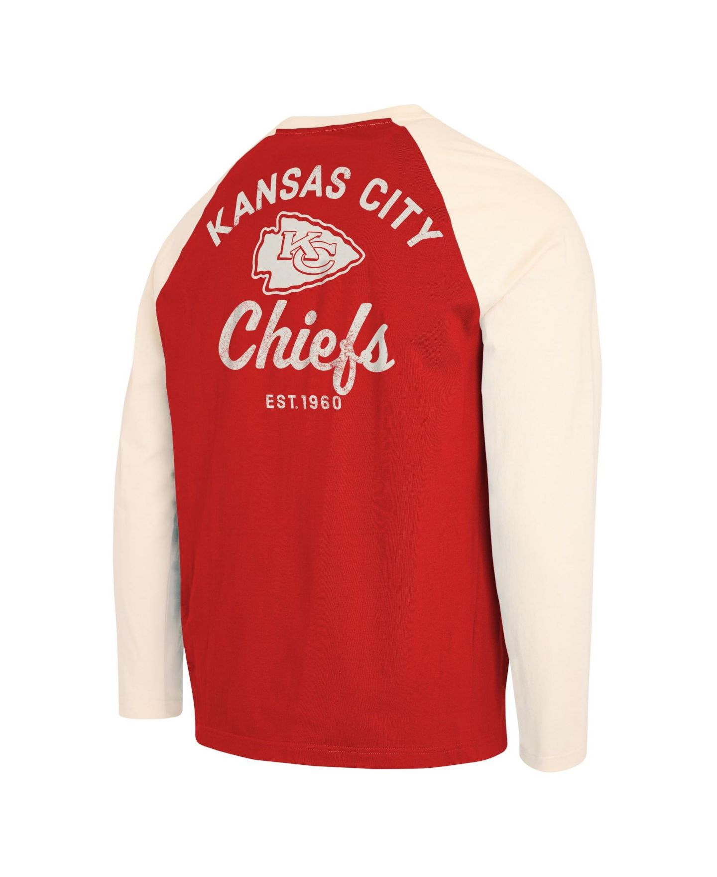Мужская футболка Darius Rucker Collection By Fanatics Red/Cream Kansas City Chiefs Henley Long-Sleeve — фото 4