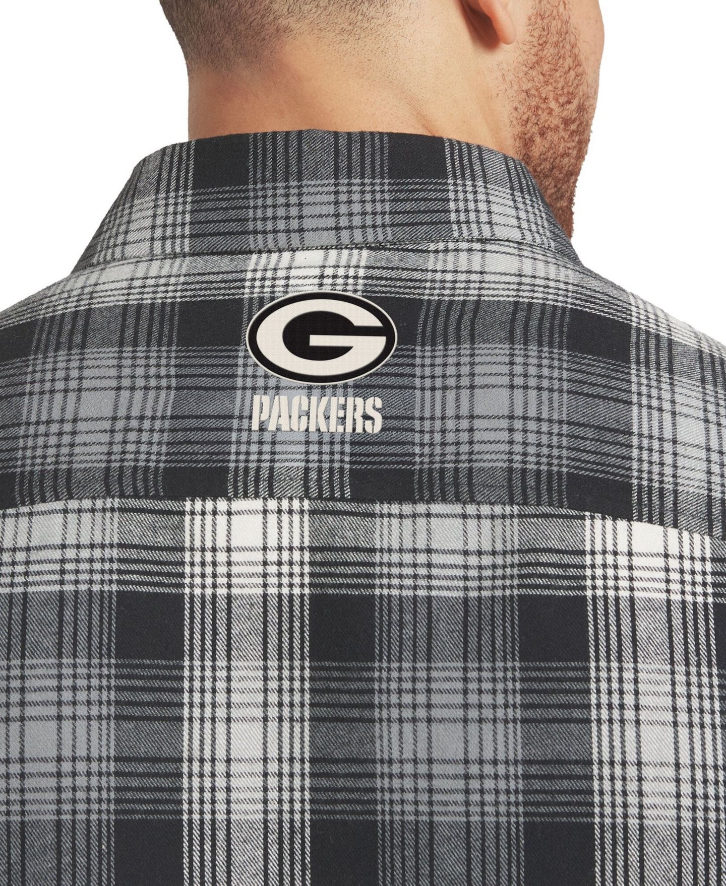 Мужская рубашка Darius Rucker Collection By Fanatics Black Green Bay Packers Plaid Button-Up Flannel — фото 6