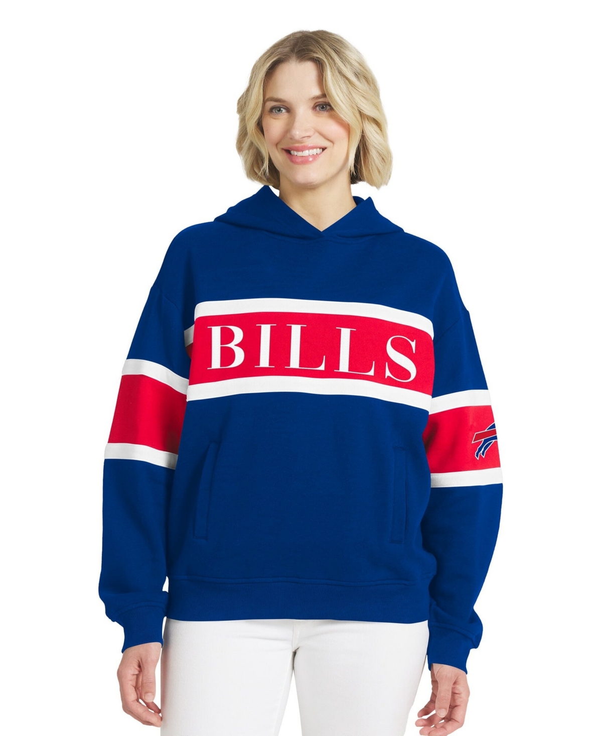 Wear by Erin Andrews Women's Royal Buffalo Bills Stripe Hoodie - Royal