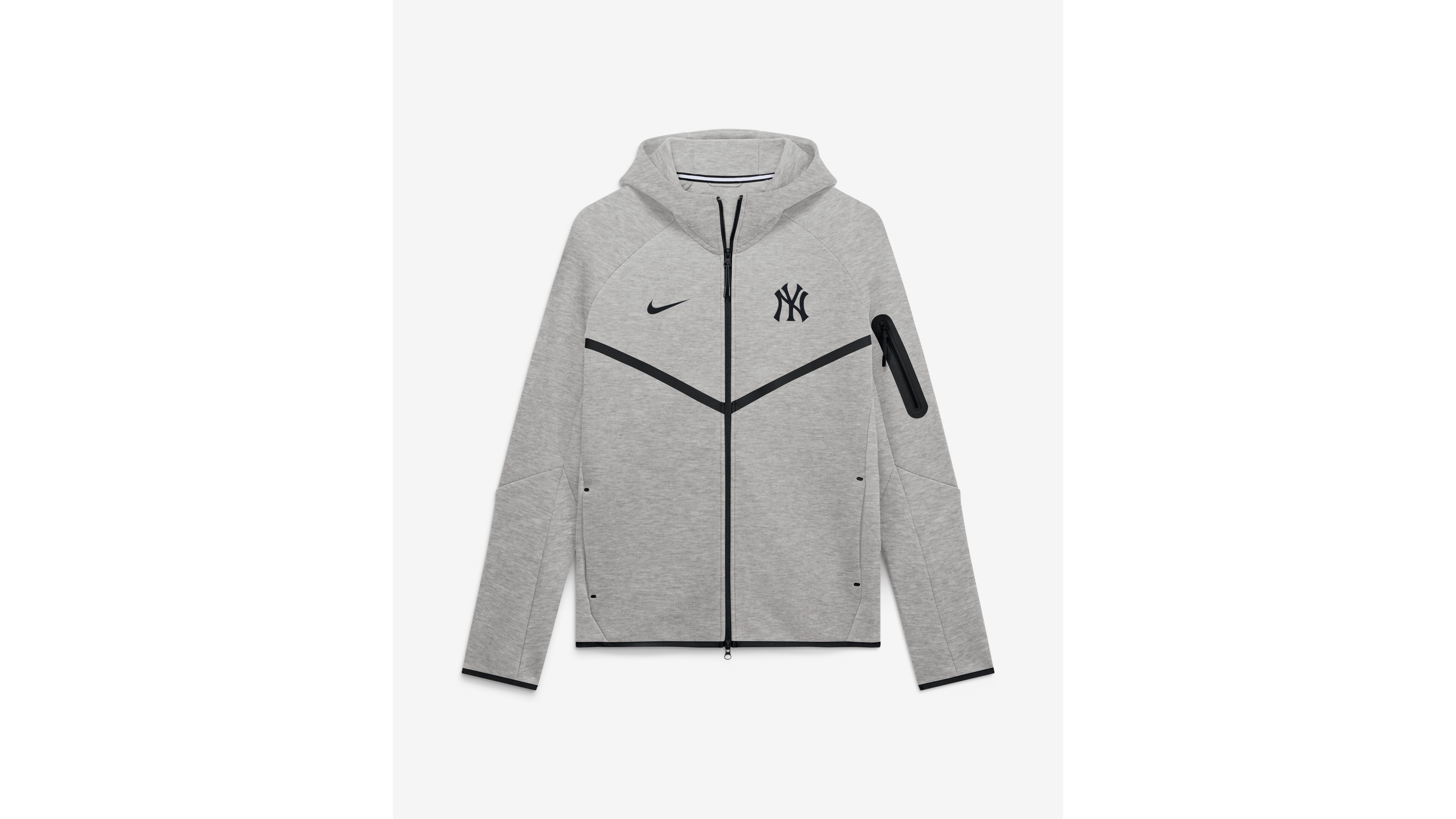 Nike Men's Heather Gray New York Yankees Tech Full-Zip Windrunner Hoodie