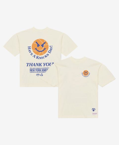Мужская футболка Mitchell & Ness Cream New York Knicks Have a Day