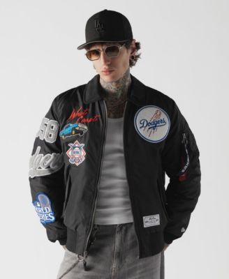 Men's x Alpha Industries Black Los Angeles Dodgers MA-1 Full-Zip Bomber Jacket