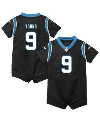 Baby Boys' and Girls' Bryce Young Black Carolina Panthers Romper Game Jersey