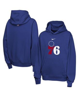 Big Boys' and Girls' Royal Philadelphia 76ers Essential Logo Club Hoodie