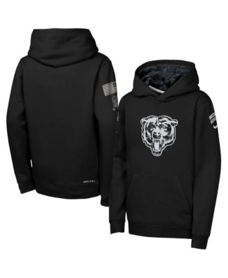 Big Boys' and Girls' Black Chicago Bears 2026 Salute to Service Club Fleece Pullover Hoodie