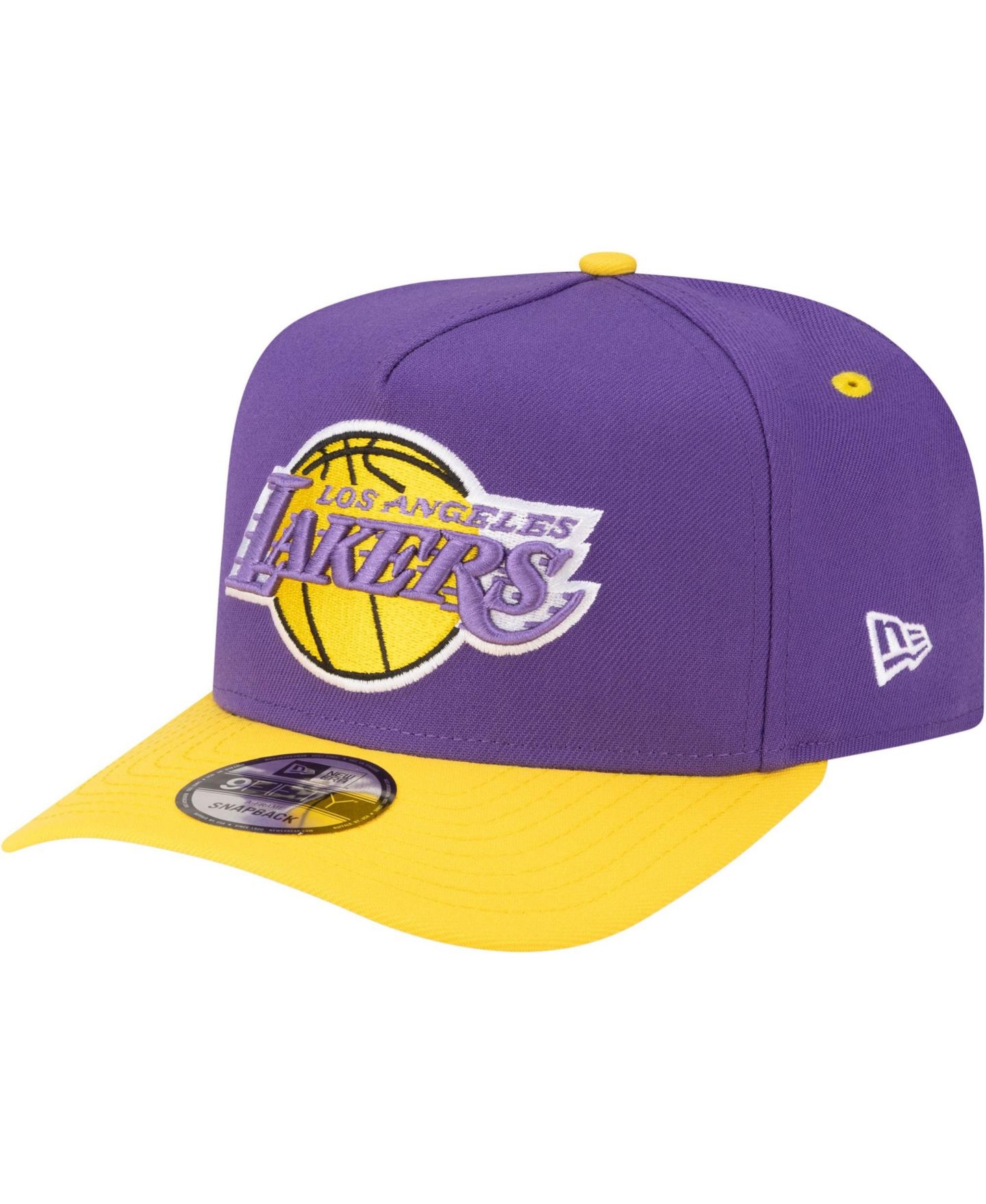 Мужская кепка New Era Purple/Gold Los Angeles Lakers 80s Throwback A-Frame 9FIFTY Snapback Hat — фото 1