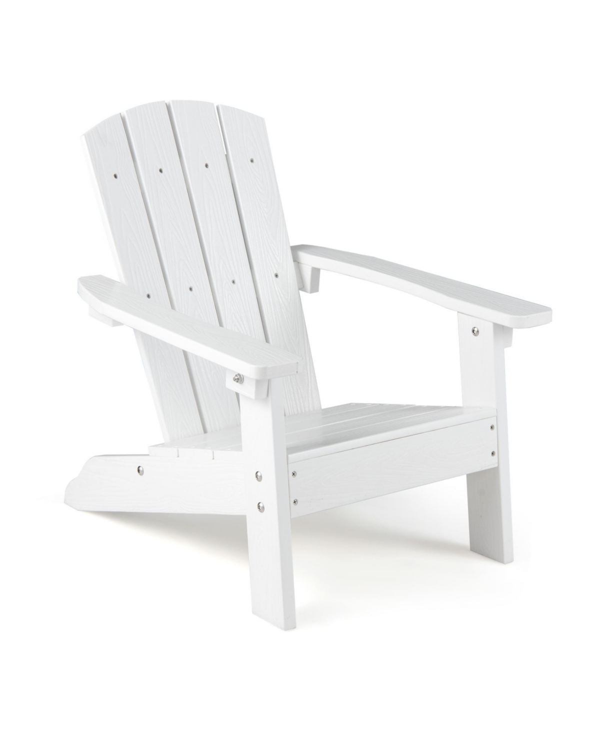 Mecale All-Weather Kids Adirondack Chair with Wide Armrests - White