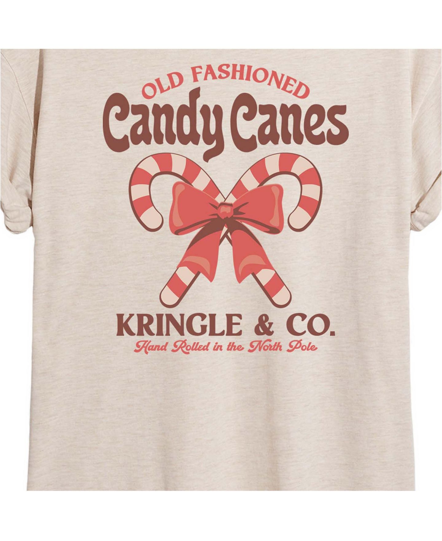 Женская футболка Instant Message Candy Canes Graphic Relaxed-Fit Crewneck, цвет: Берёзовый — фото 4