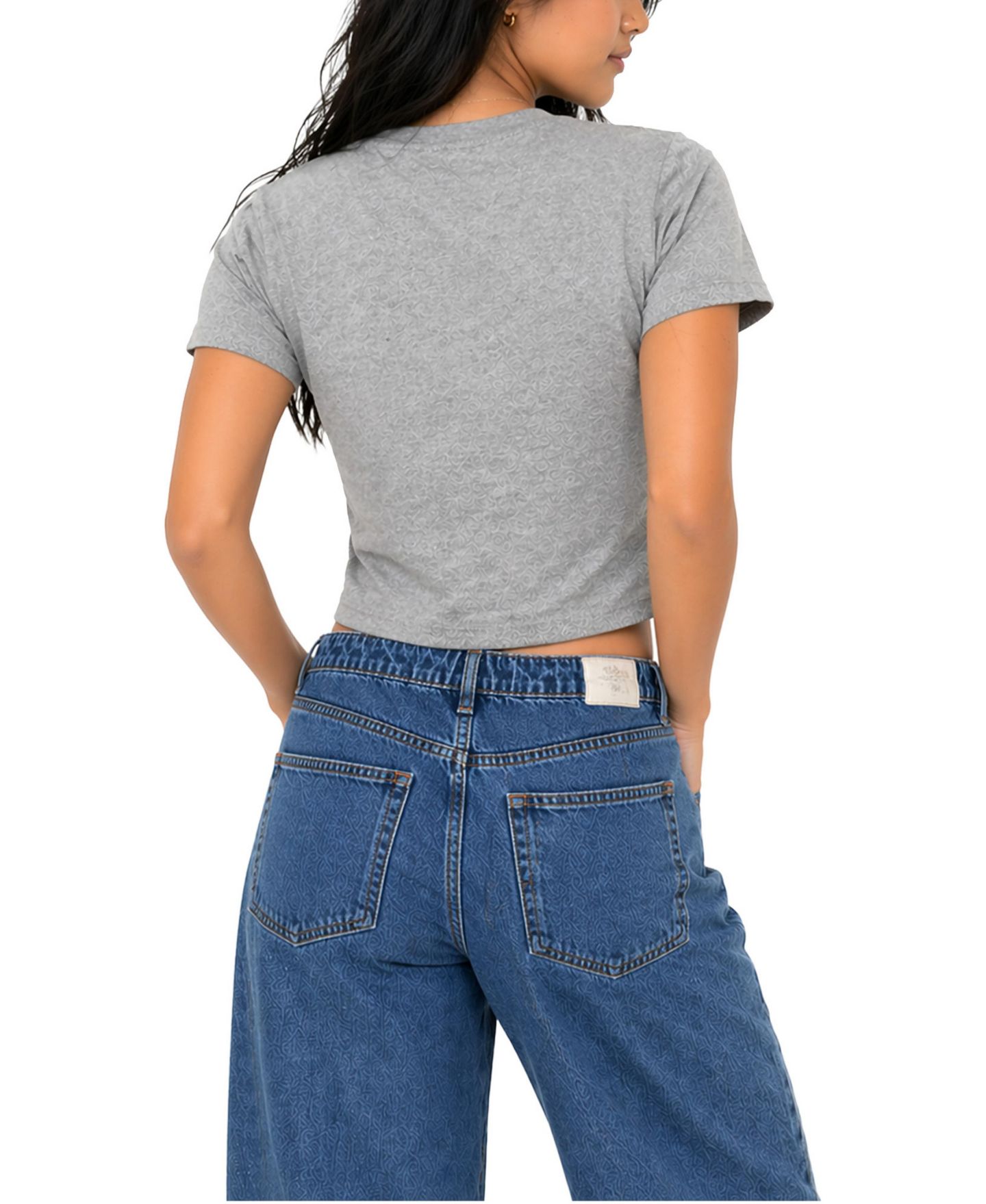 Женская футболка Coca-Cola Diet Coke Break Cropped Graphic Crewneck, цвет: Меланжевый серый — фото 2