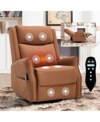 Leather Rocking Massage Recliner Chair