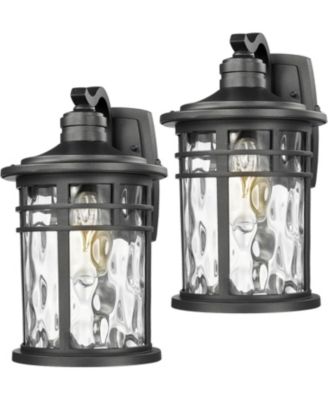 outdoor porch light wall mounted 11.81 inches, external lighting fixtures use water ripple glass waterproof external lights, two-piece set