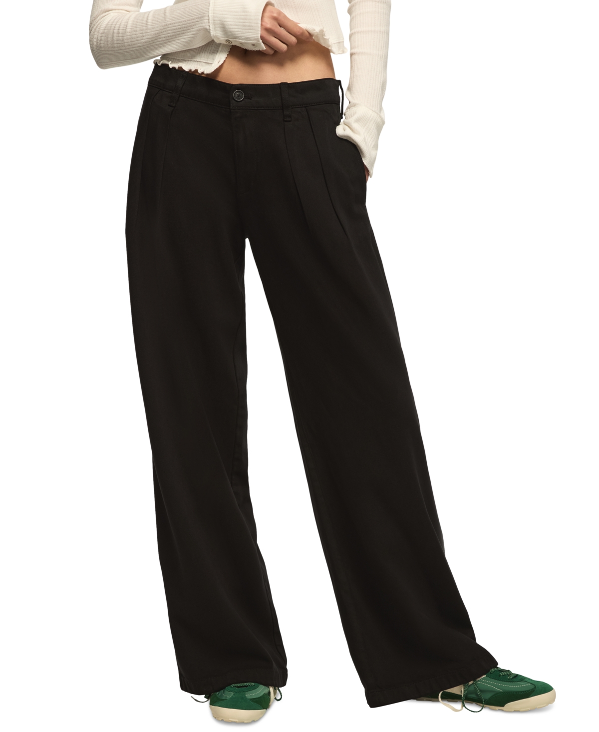 Lucky Brand Women's Double Pleated Wide Leg Trouser - Ashes Wash