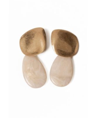 Women's Gold-Tone Aris Molten Hammered Teardrop Drop Earrings
