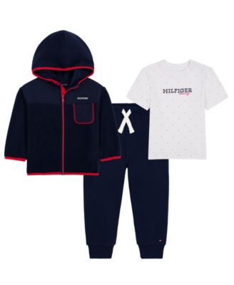 Baby Boys' Hooded Full-Zip Jacket, T-Shirt and Jogger Pants, 3-Piece Set