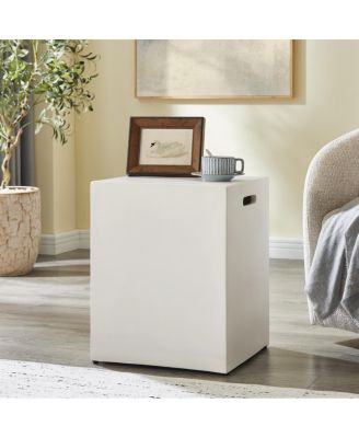 24 in x 19 in x 19 in Solid Wood Integrated Carry Handles Cube Side Table