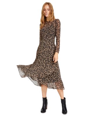 Crossover-Hem Midi Dress