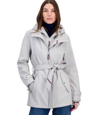 Women's Hooded Belted Softshell Coat, Created for Macy's
