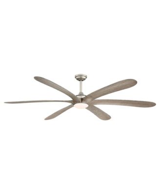 72 Inch Modern Farmhouse 6 Blade Ceiling Fan with Driftwood Finish and Dimmable Light