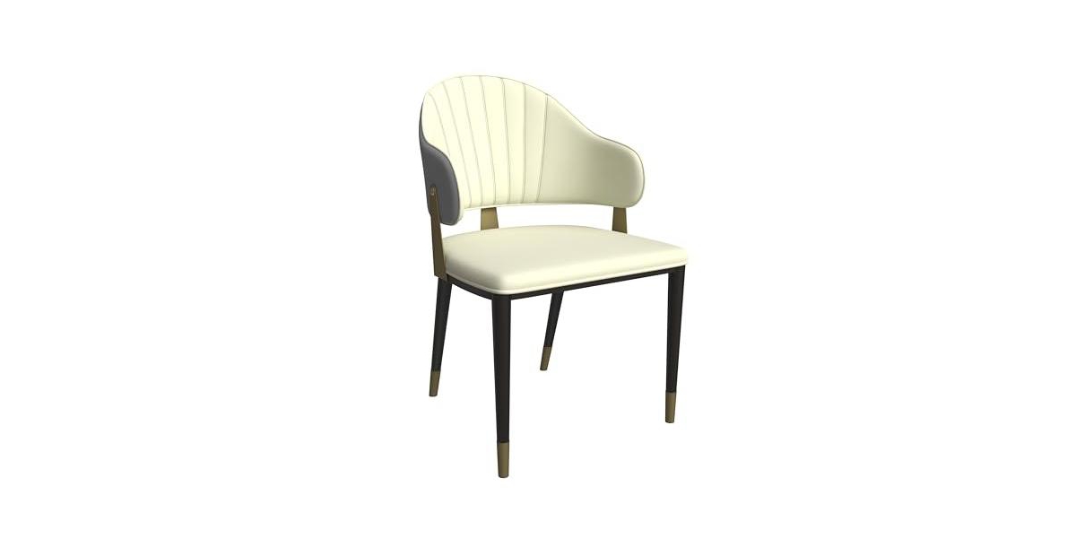 LeisureMod Aria Modern Dining Chair with Metal Legs Armless Upholstered Leather Accent Chair, Contemporary Side Chair for Dining and Kitchen - Grey