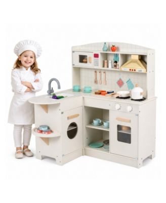 Interactive L-Shape Corner 13-Piece Play Kitchen, Ages 3+