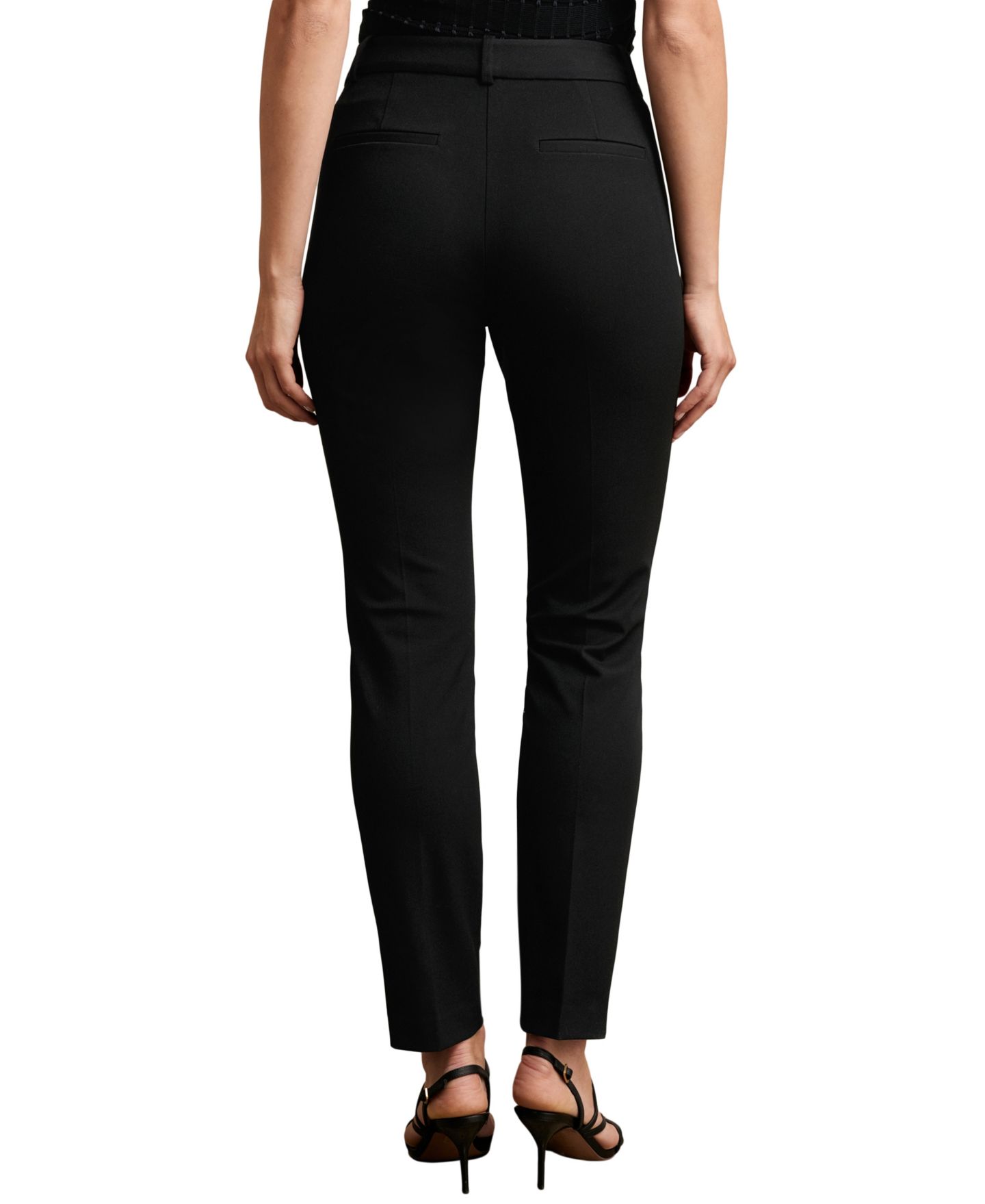 Женские брюки REISS Norla High Waisted Tapered-Leg, цвет: Чёрный — фото 2