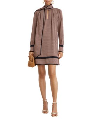Women's Alwen Mock Neck Long Sleeve Geometric Mini Dress