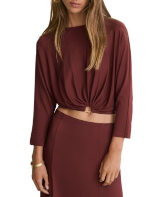 Women's Margo 3/4-Sleeve Ruched Crop Top