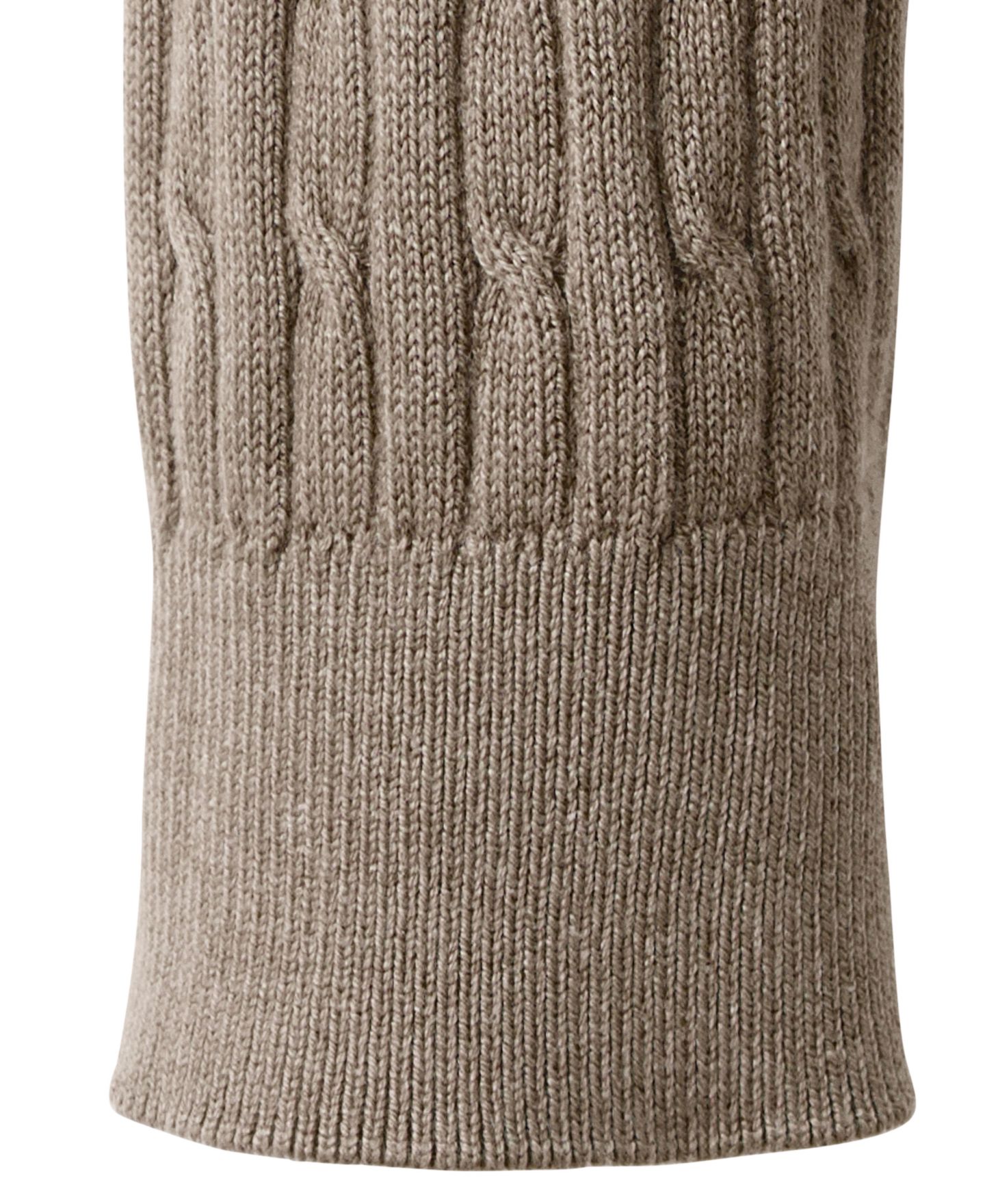 Мужской свитер Mango Mars Cable-Knit Crewneck, цвет: Норковый серый — фото 4