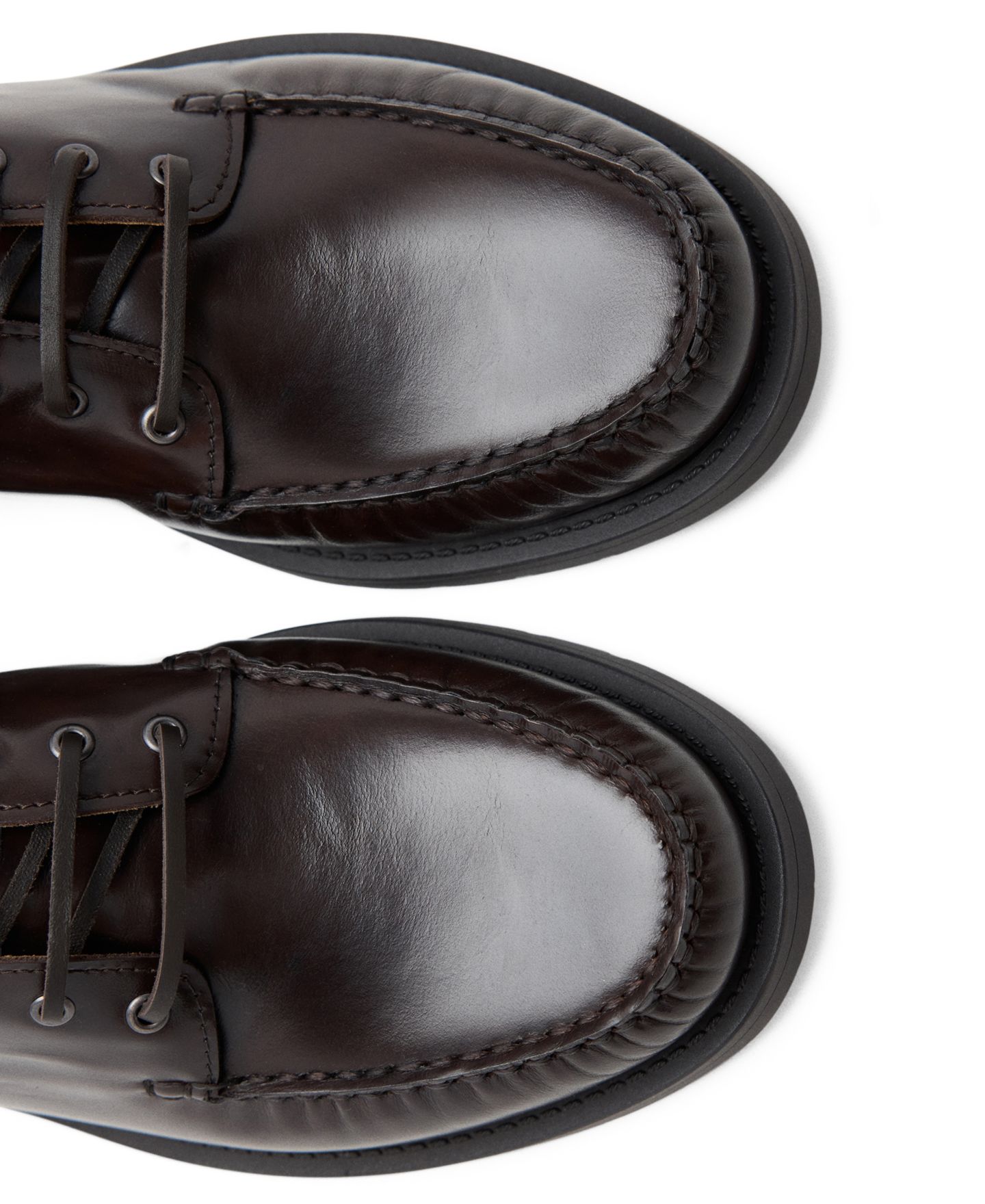 Мужские туфли Mango Nautilea Leather Round Toe Lace-Up Boat, цвет: Коричневый — фото 2