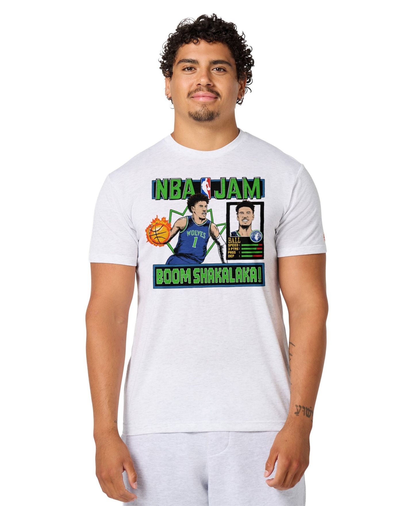 Футболка Homage LaMelo Ball Ash Minnesota Timberwolves NBA Jam Tri-Blend — фото 1