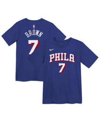 Preschool Jaylen Brown Royal Philadelphia 76ers Icon Name & Number T-Shirt