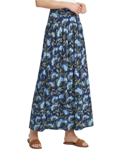 Женская юбка Lands' End Silky Knit Maxi, цвет: Глубокий морской / Синий