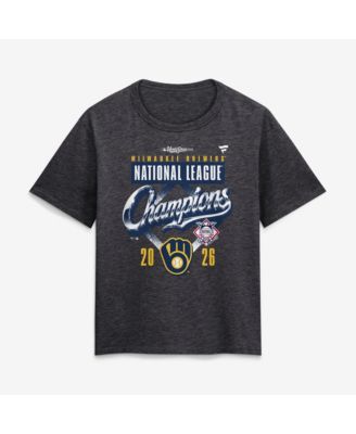 Women's Heather Charcoal Milwaukee Brewers 2026 National League Champions Locker Room T-Shirt