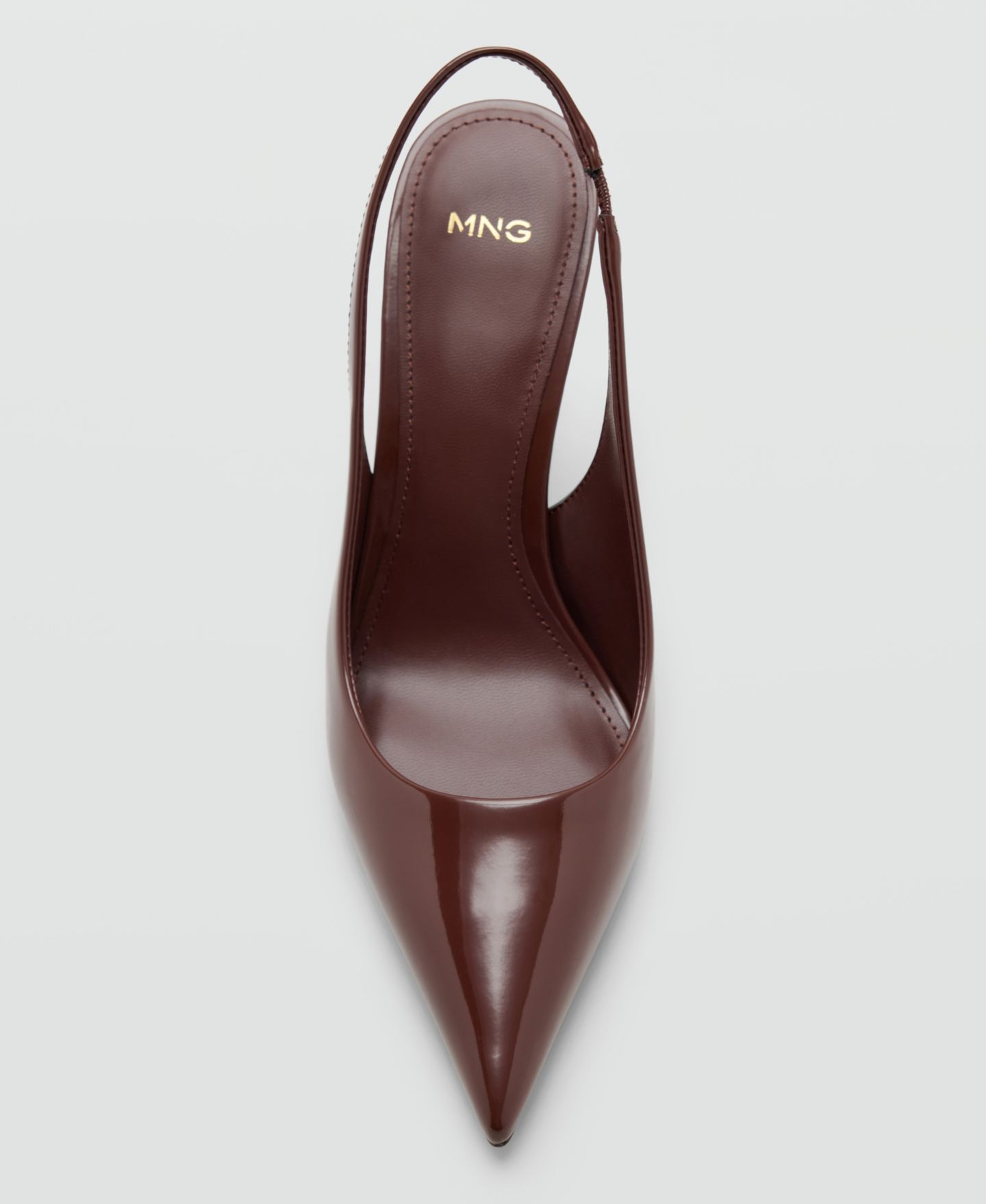 Женские туфли Mango Pointed Toe Stiletto Slingback, цвет: Коричневый — фото 5